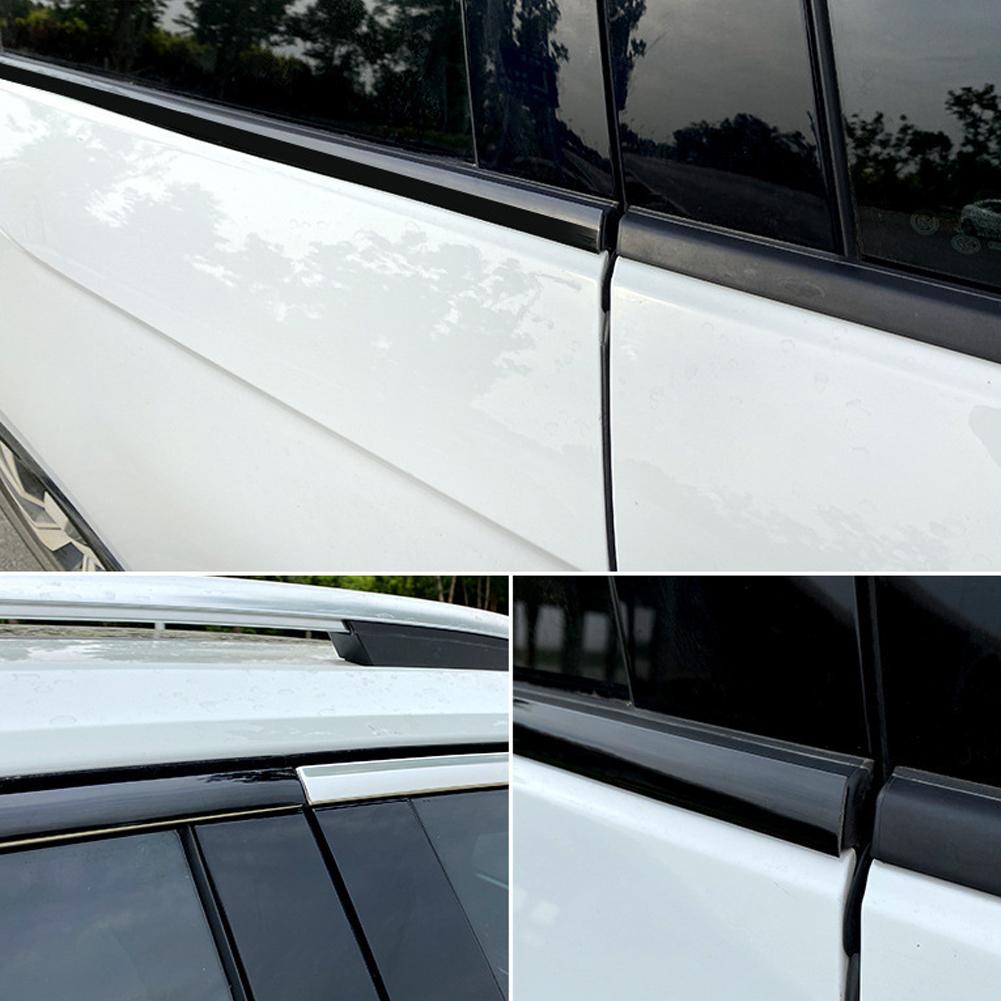 Car Exterior Glossy Black Body Strip Bumper Door Protective Moulding Styling Trim Sticker 6mm 8mm 10mm 12mm 15mm 20mm 30mm