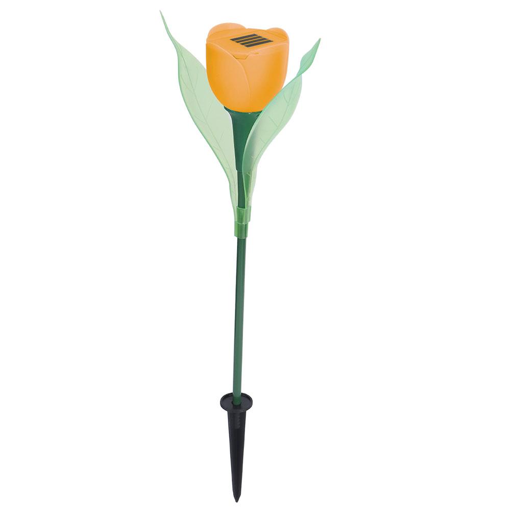 4Pcs Outdoor Solar Power Tulip LED Flower Light Waterproof Garden Lawn Lamp DecorationOrange