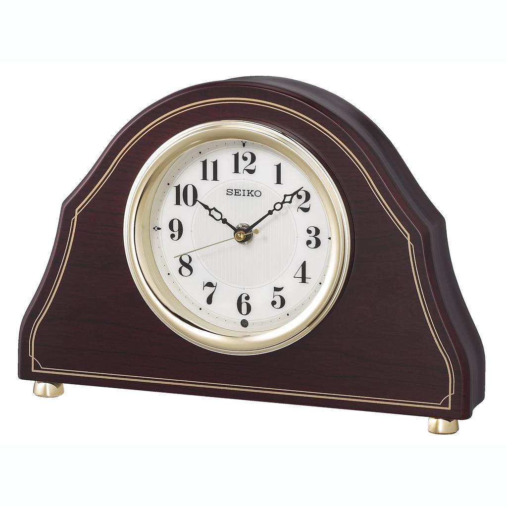 Seiko Clock Table Clock Radio Analog Wood Frame Dark Brown Wood Grain Pattern Dark Brown Wood BZ239B SEIKO