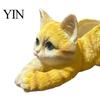 Decorative Cat Ornament Creative Resin Planter, Cute Lying Flower Pot for Garden Animal Yard, Adorable Plant Holder, Indoor Outdoor Home Desk