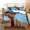 Camel King Queen Duvet Cover Tropical Desert Animals Bedding Set Lovely Wildlife Quilt Cover 2/3pcs Polyester Comforter Cover
