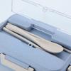 Wheat Straw Bento Lunch Box with Cutlery - Portable, Sealed, Compartmented for Students & Office Workers