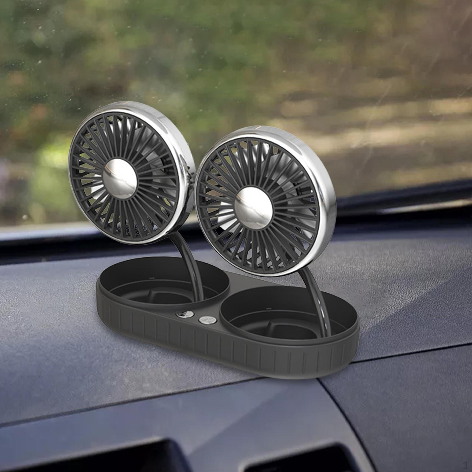 Electric Car Fan Vehicle Double Head Auto Cooling Tabletop Lightweight Fittings