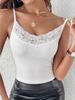 Straps Lace Crop Tops Women Solid Color V  Neck Camis Fashion Tube Top Female Sleeveless Camisole