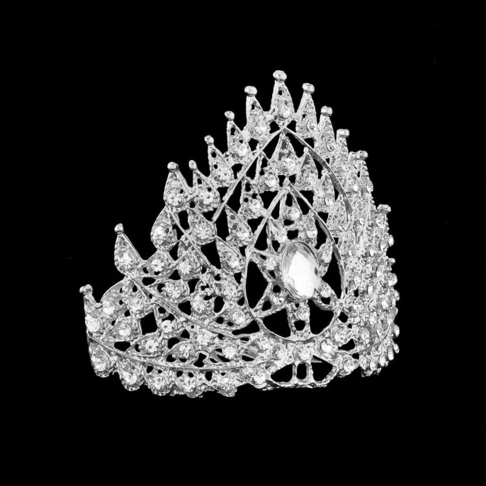 Shiny Thai Crown Rhinestone Princess Hair Comb Vintage Rhinestone Crown Bridal