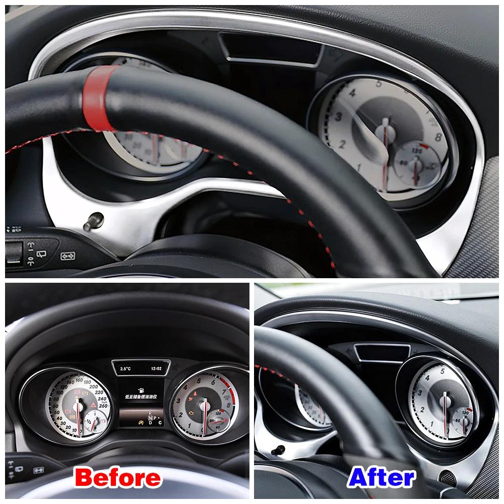 For Mercedes Benz GLA X156 LHD 2014-2019 Interior Instrument Dashboard Panel Cover Sticker Trim Bezel Strip Molding Garnish