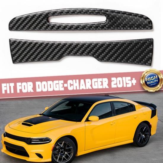 Cup Holder Side Trim Cover Panel Sticker Fits Dodge Charger 15~2022 Carbon Fiber