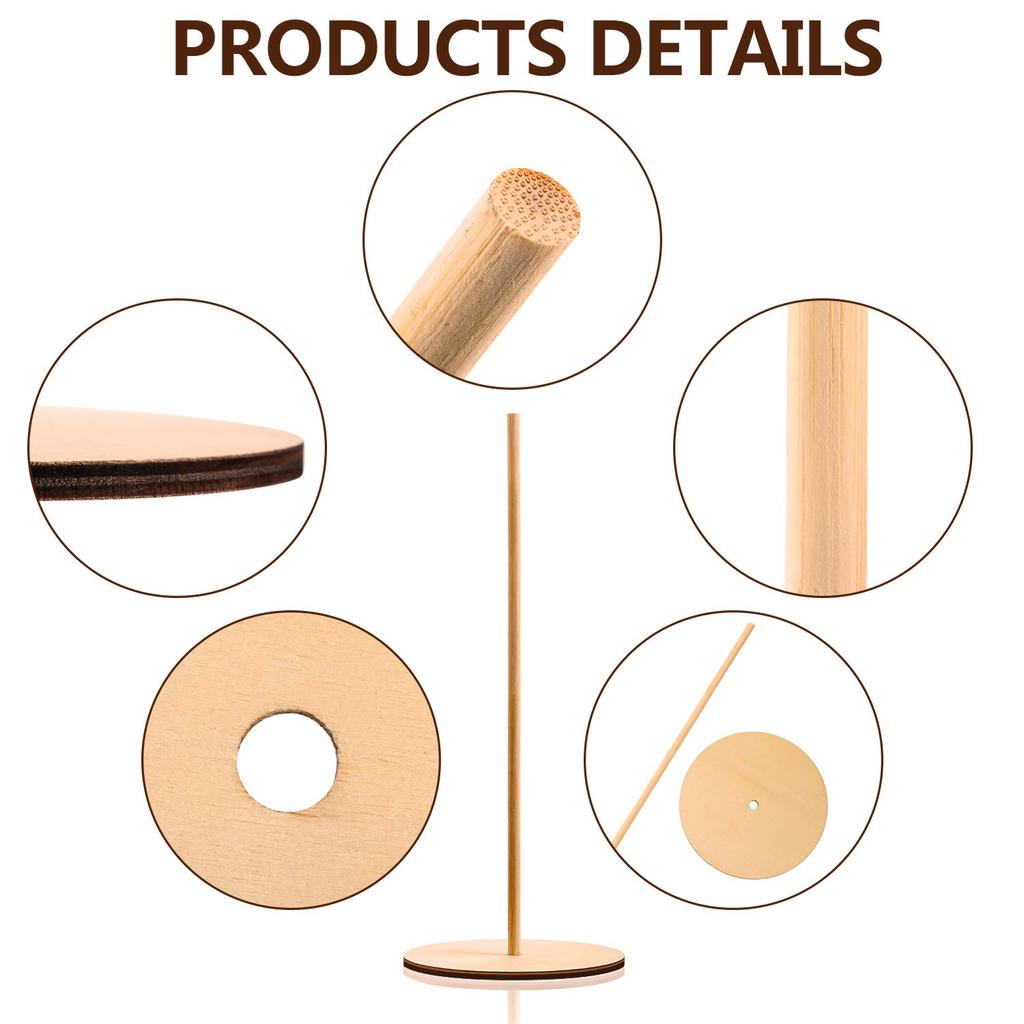 10 Pieces Wood Donut Stands Donut Holder Detachable Donut Display Stand Pretzel Tower for Wedding Birthday Party Supplies