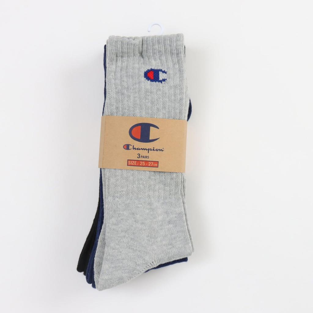 High Solid Color Half Socks, (3-Pair Set), Pile, One-Point Logo, Full-Length Socks, CMSCY002-997-M