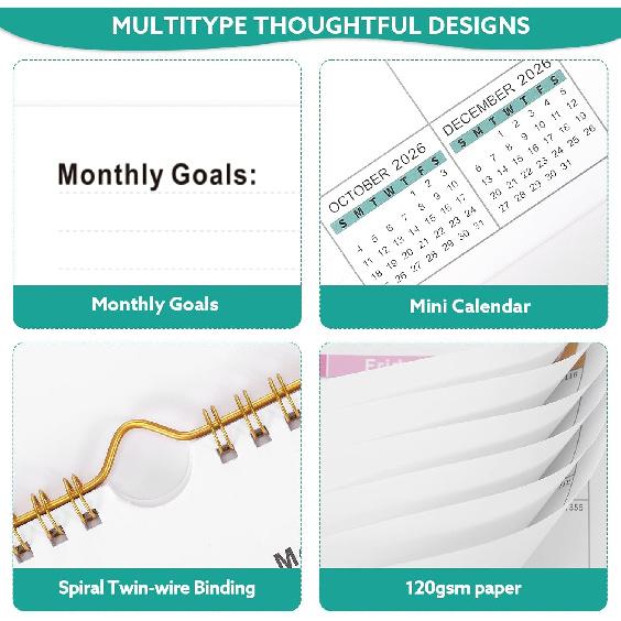 Wall Calendar 2026-2027, 18 Month Large Desk Calendar from January 2026 To June 2027 14.5" X 11.8" Monthly Calendar with Twin-Wire Binding for Home