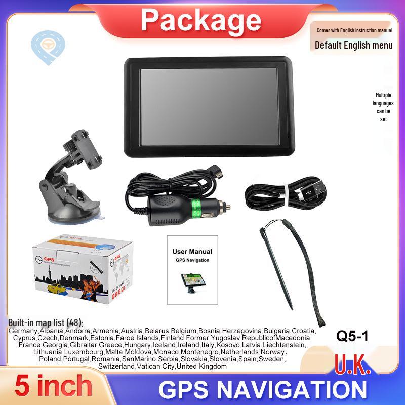 5-Inch Portable Car GPS Navigator with 8G HD Maps for Europe & US, Universal for Car & Truck, Includes FM.