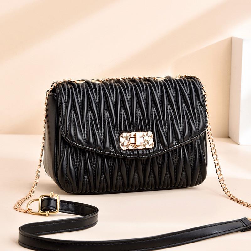 IELGY Ladies One-Shoulder Diagonal White Small Square Bag Chain Clause