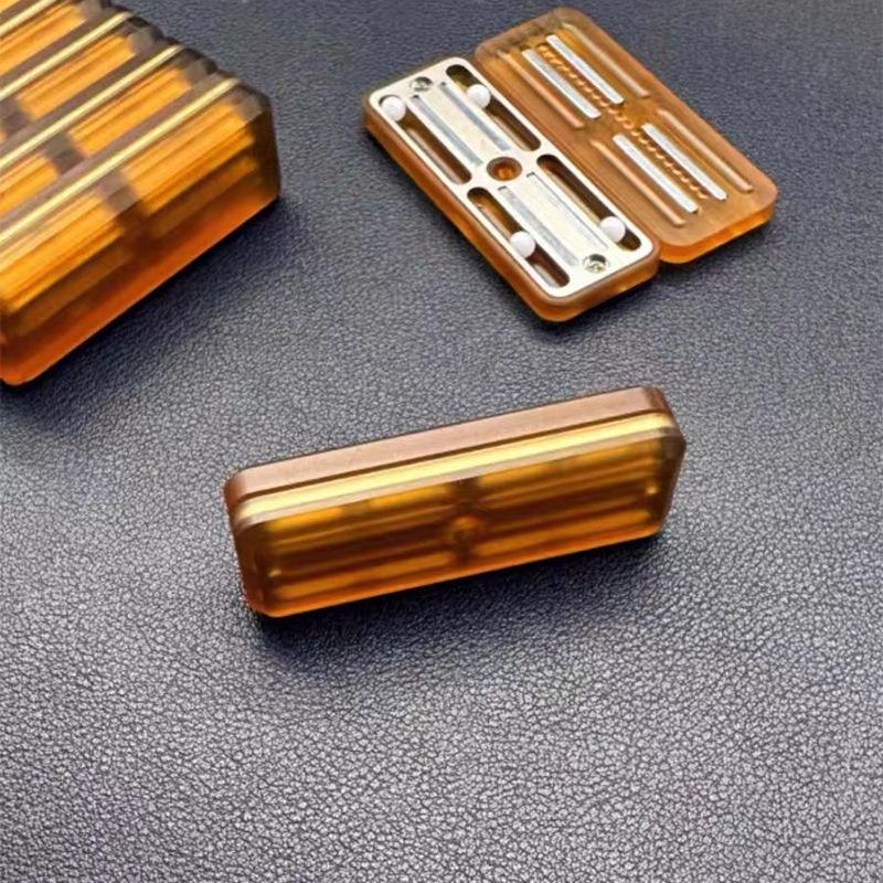 Ratchet Wheel Mechanical Slider Magnetic Push Card Haptic Pushing Plate EDC Fidget Sensory Anti Stress Relief Toy Anxiety Lure