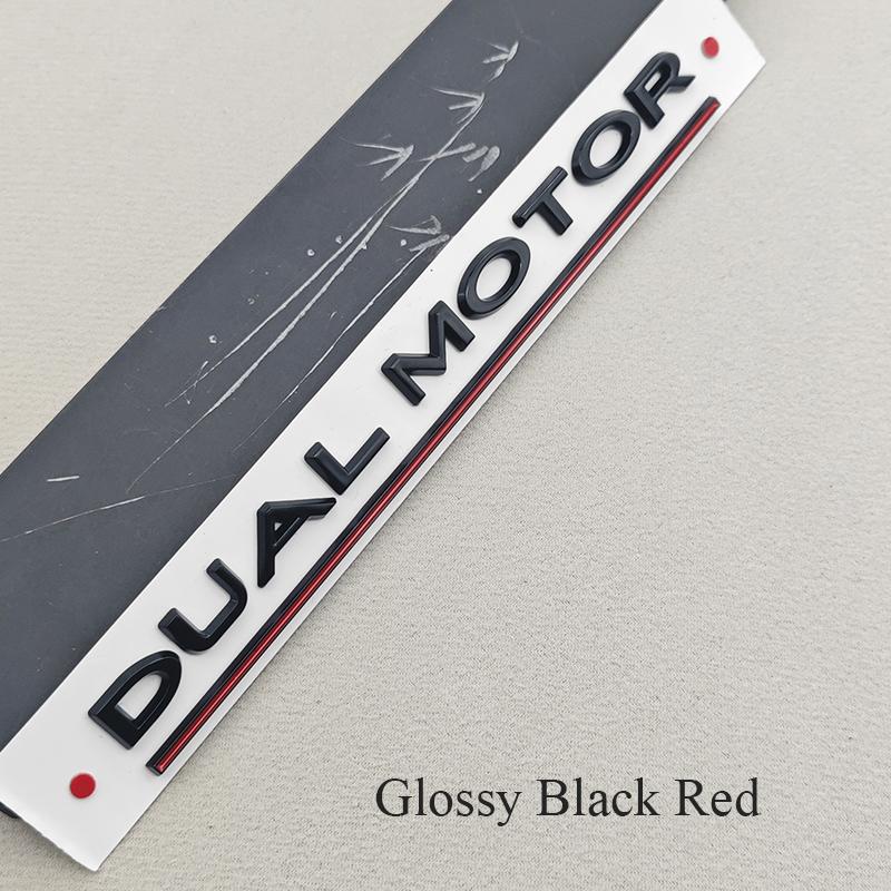 3D ABS Litery Logo Samochodu DUAL MOTOR Tylny Bagażnik Emblemat Odznaka Naklejka Naklejki Do Tesla Model 3 Model X Model S Y Akcesoria