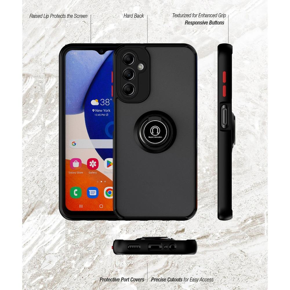 Armor Matte Case for Samsung Galaxy A14 5G A24 A34 A54 A13 A33 A53 A23 A73 A52S A52 Cover Ring Magnetic Holder Stand Business Full Protection
