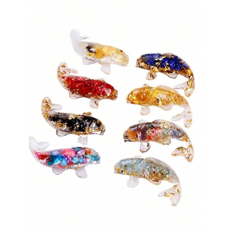 Mini Small Fish Desktop Ornament, Vintage and Personalized Koi Fish, Micro Landscape Resin Crafts, Suitable As A Small Gift for Friends