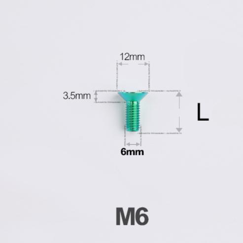 M6*10 12 14 16 18 20-70mm TC4 GR5 Titanium Alloy T30 Torx Flat Countersunk Screw Bolt for Bike Bicycle Road Bike Multiple Colors
