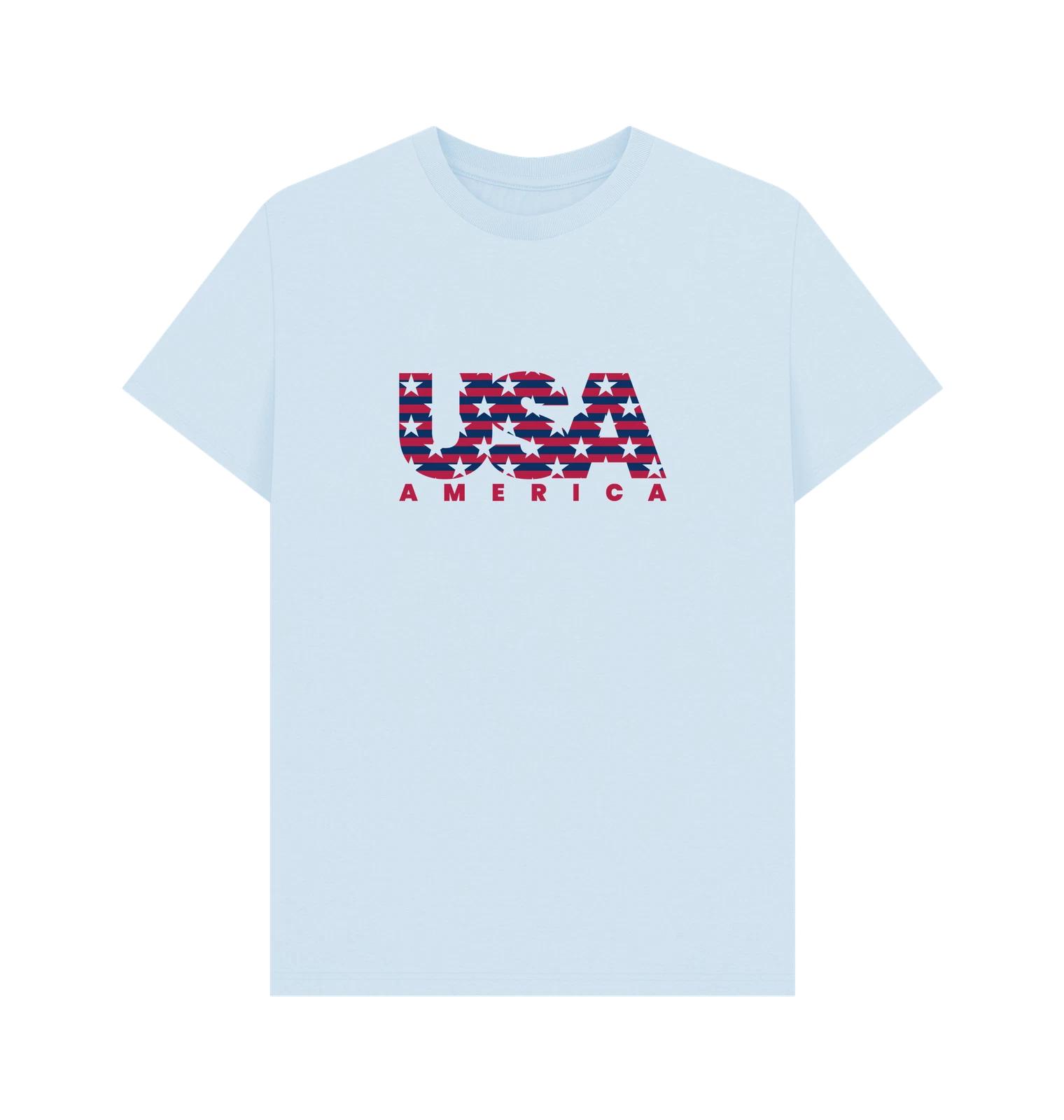 PREMIUM OFFICIAL APOH apoh USA Stars & Stripes Graphic Blue T-Shirt M