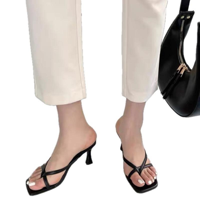 New Style Mid-heel Shoes, Low-heeled Women's Sandals, Square Toe High Heels
