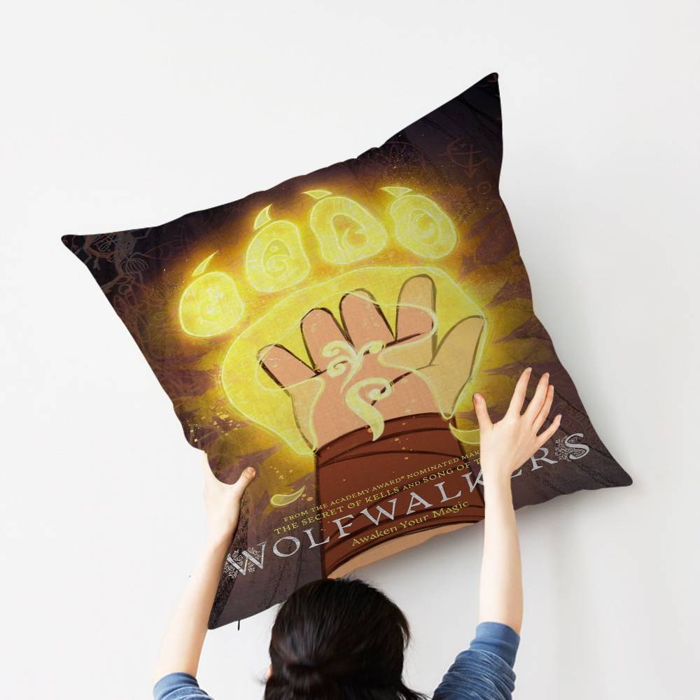 Anime W-Wolfwalker Stitch Glücklicher Drache Kissenbezug Sofakissenbezug Heimzimmer Dekoration Kindergeschenk