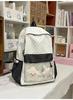 Schoolbag Sakura Milk Fu Polka Dot Weaving Korean Low Saturation Gentle Sense Campus Commuter Versatile Backpack