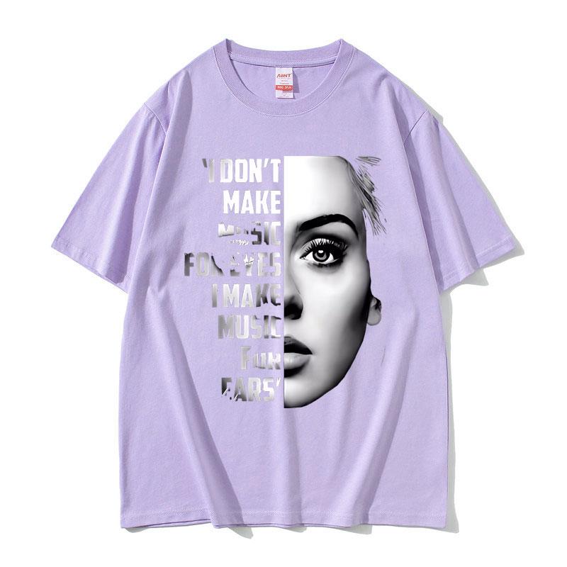 Best Famous Singer Adele Face Graphic Tshirt Unisex Women Clothing Fashion Pop Music Tshirts Unisexs Oversized T Shirts Fans Gift