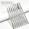Japanese 9-Piece Nail Art Brush Set for Color, Liner, Blending, Flower, and Gradient Designs