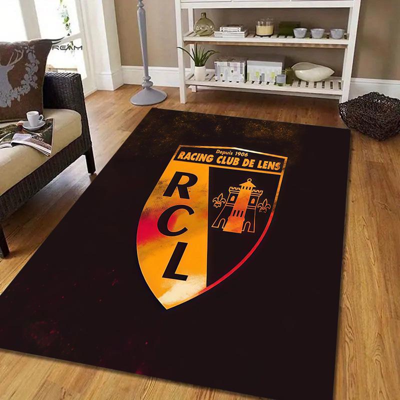 Racing Club De Lens Flannel Pattern Square Carpet,Area Rug,Carpet Rug for Living Room Bedroom Sofa Playroom Decor,Non-slip Floor Mat