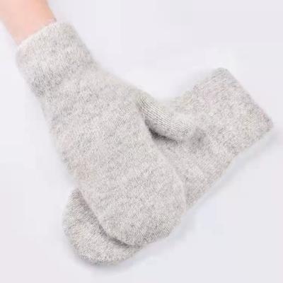 Women's -lined Gloves For Winter Cycling, Cute And Warm Knitted Full-finger Gloves, Thickened And Color Mittens.