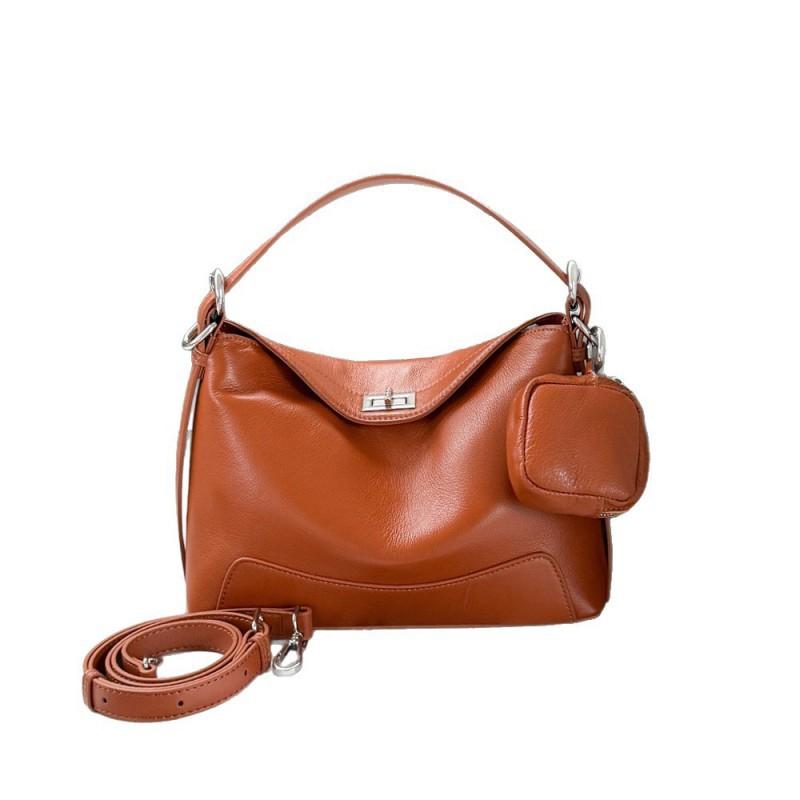 Popular Natural Top-down Cowhide Underarm Bag High-end All-match Handbag Fashionable Genuine Leather Women's Small