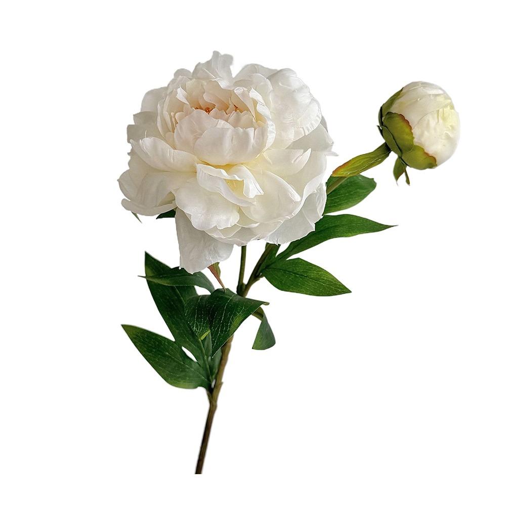 DIY 2 Head Artificial Peony Bouquet Silk Cloth Lifelike Artificial Flower Silk Fake Flower Photography Prop