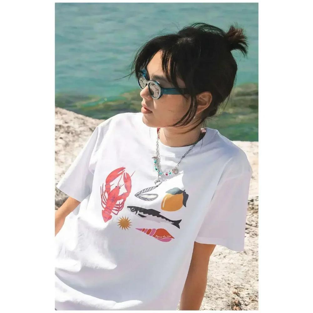 Oversized T-Shirt Hip Hop Women T Shirt Clothes Kanji Print Tshirt Short Sleeve Loose Streetwear Harajuku Tops Y2k Tees