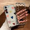 For Samsung Galaxy S25 Ultra S24 S26 S22 S21 S20 Plus S21 S23 S24 FE Heart Love Phone Case Transparent Clear Cover Silicone Back