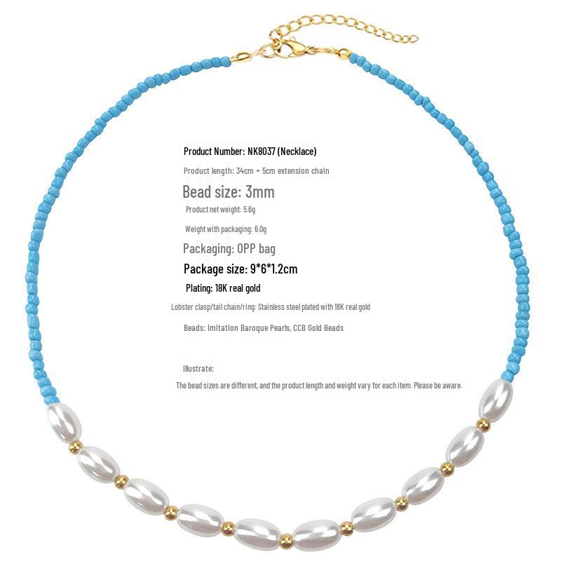 Bohemian Freshwater Pearl & Candy Color Beaded Necklace