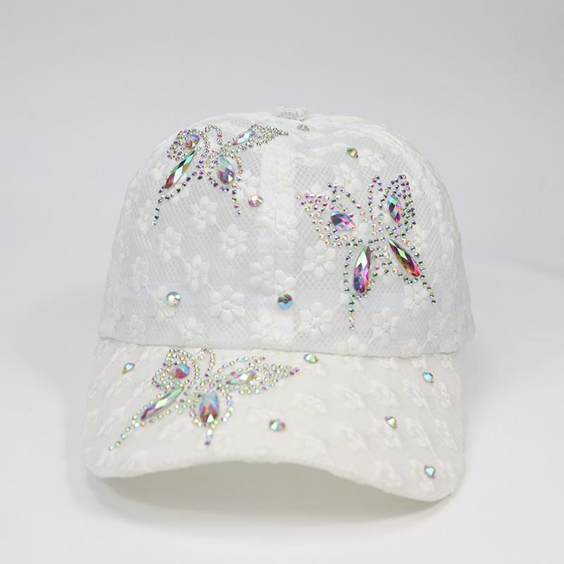 Butterfly Embroidered Baseball Cap With Breathable Mesh For Outdoor Sun Protection
