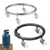 Stainless Steel Gas Cylinder Tray With Wheels Movable Propane Tank Storage Holder Bracket Casters Gas Cylinder Holder Plate