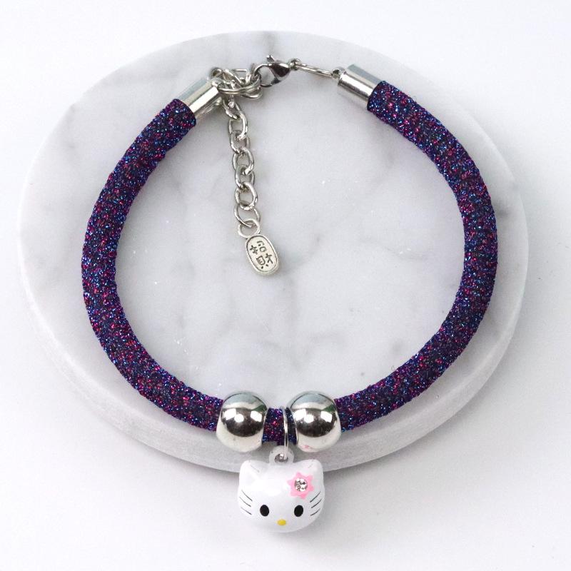 Handmade pet hand-woven lucky cat collar cartoon bell jewelry neck ring hand-woven