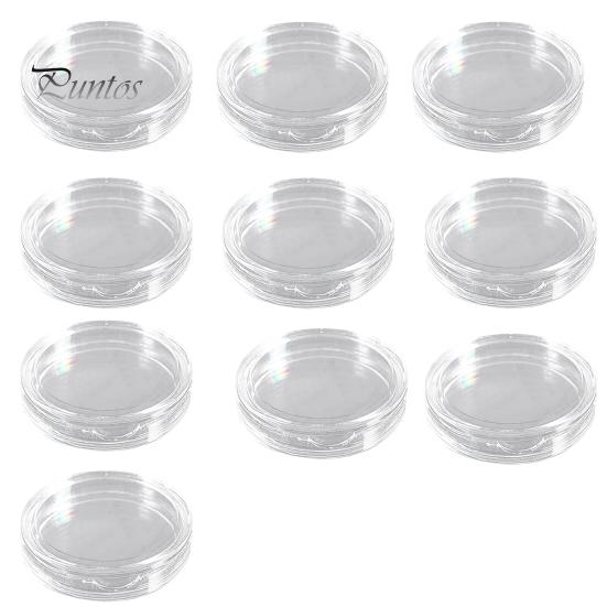 Coin Protector 10Pcs Clear Transparent Plastic Round Display Case Capsule Collecting Storage Box Holder