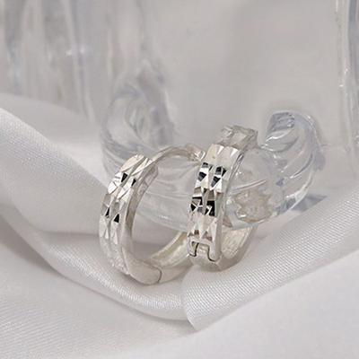 92.5 Silver Double-Cut Ring Earrings 925 Silver Silver Earrings Ring Earrings Silver Needle Earrings Daily Earrings