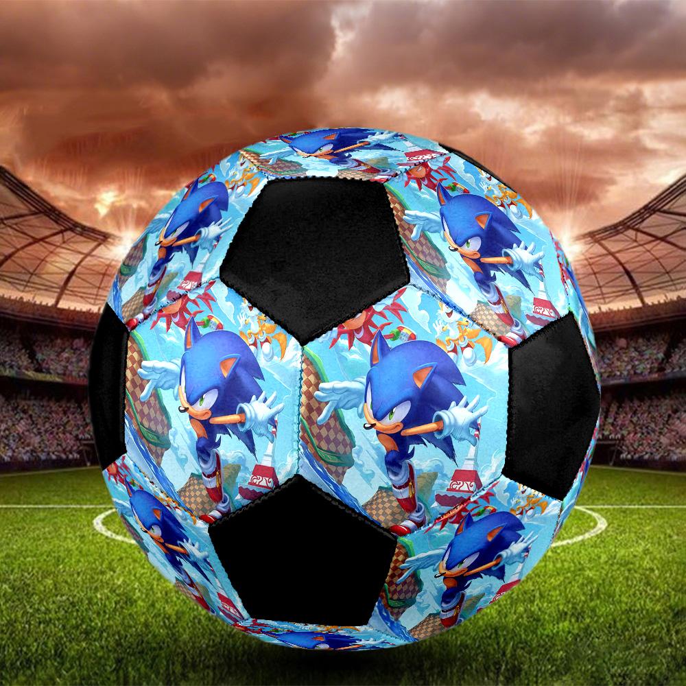 Sonic the Hedgehog2 Soccer Ball Colorful All Ages Machine Stitched PVC Competition Ready Durable High-Bounce.SIZE5
