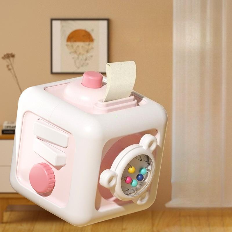Baby Busy Board Cube Montessori Sensory Toys For Toddler Educational Learning Activities Travel Toys Lock Box Fine Motor Skills