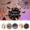 Seasonal Door Sign Halloween Hanging Sign, Wooden Front Hanger Wreath, Cute Spooky Party Decorations Ghost Welcome for Porch Wall Indoor Home
