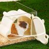 Cartoon Hamster Hideout House Washable Magnetic Door Hamster Hide Cave Viewing Window Small PetSleeping Nest for Hamster Cage