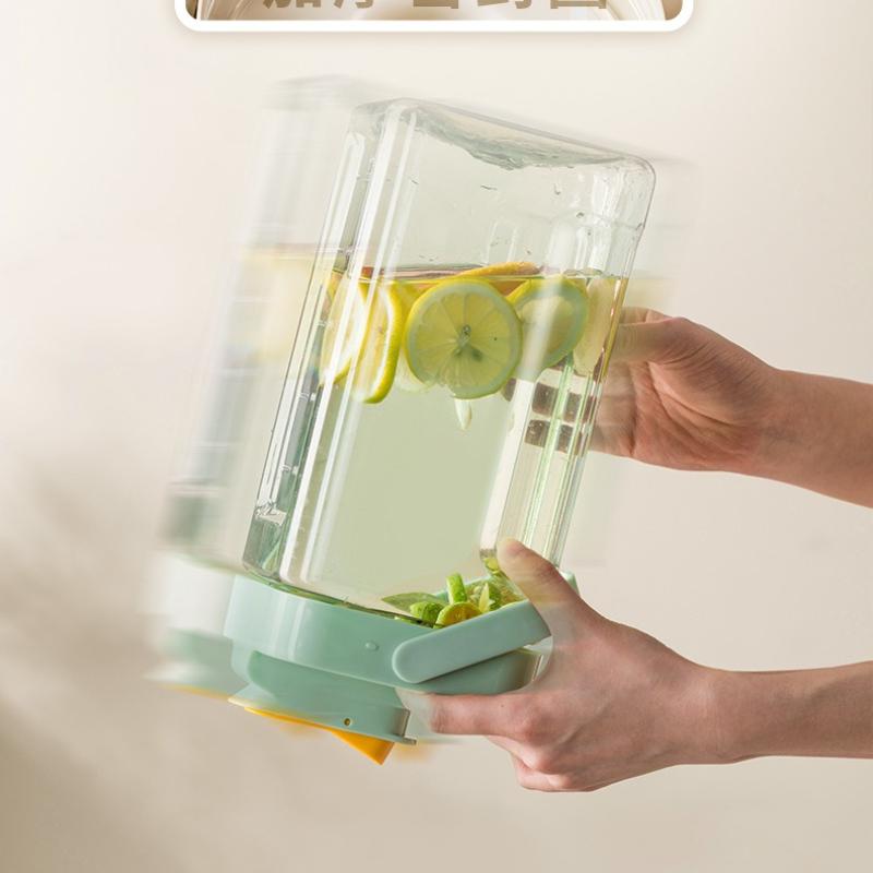 Cold Kettle Summer Flower Teapot with Faucet Refrigerator Cold Kettle Large Capacity Ice Kettle Beverage Bucket Outdoor