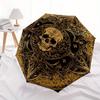 Gothic Skull Decorative Metal Wall Art SignUmbrella with Cute Design, Portable 3-Fold Compact Umbrella for Men & Women, Valentine's Day Mother's Day H