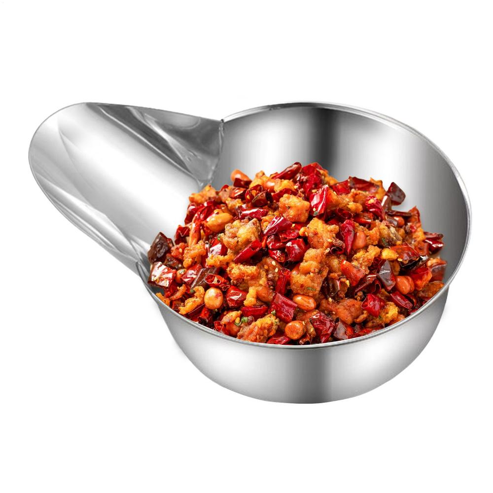 Kitchen Scooper For Food Fried Food Serving Scoop Stainless Steel Stirring Cooking Meal Preparation Tool With Duckbill Spout For