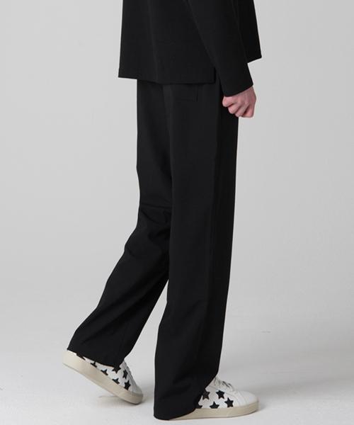 UNLC Semi-Wide Elastic Waist Slacks (Black)