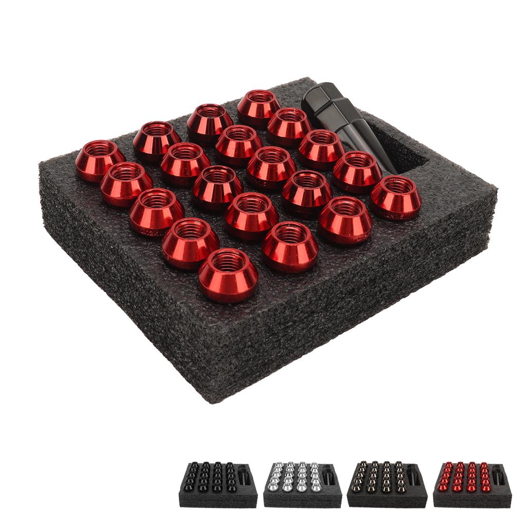 22PCS Tapered Lug Nuts with Nut Sleeve Key Alloy Steel  Forged Lock Nut Replacement for TOY