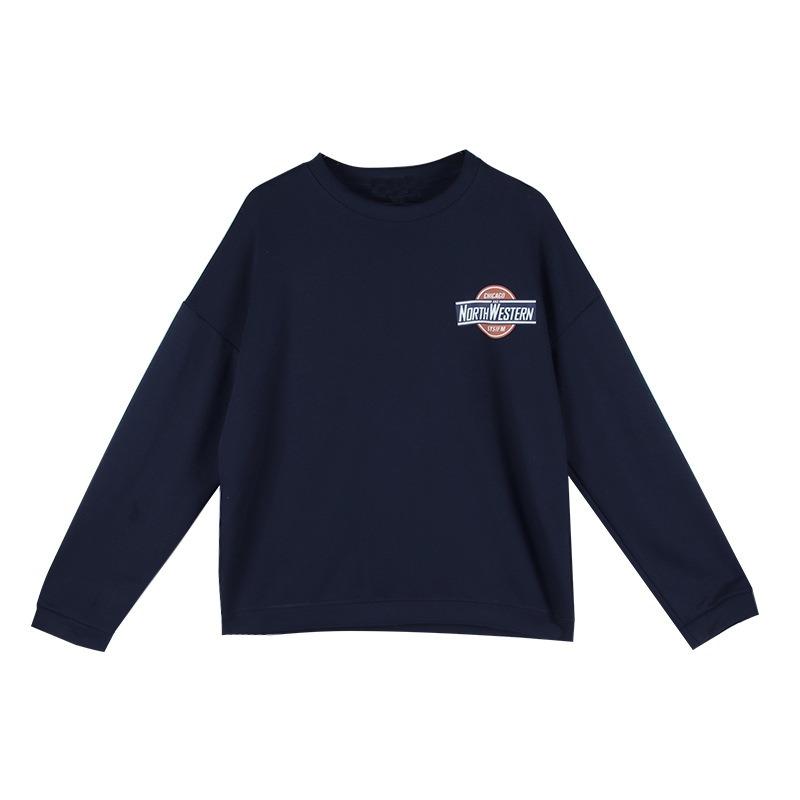 Printed Long Sleeved Sweatshirt with Loose Fitting  Top