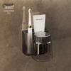Punch-Free Wall-Mounted Bathroom Set: Toothbrush Holder & Mouthwash Cup Storage Rack